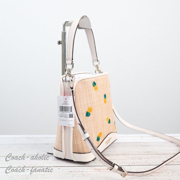 NWT Kate Spade Darcy Pineapple Embroidered Bucket Bag Crossbody & Wallet *SET* - Picture 6 of 16